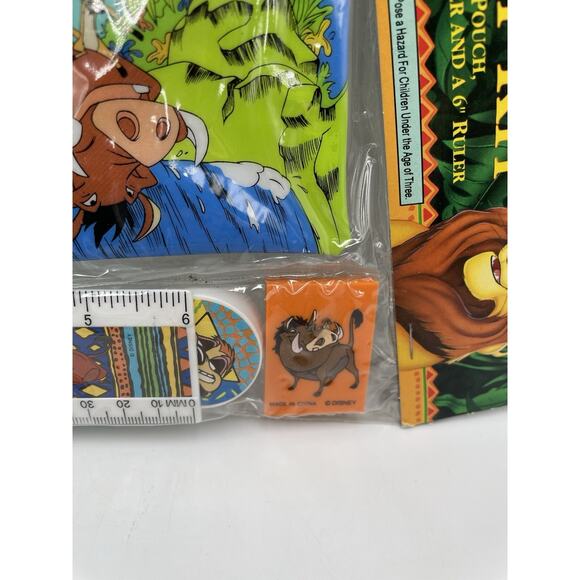 Vintage Disney The Lion King Study Kit Pencil Case Pencil Eraser Sharpener Ruler - Picture 5 of 7